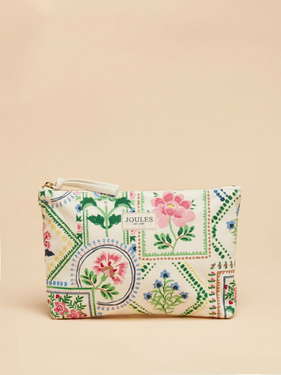 Carrywell Cream Tile Print Zip Pouch - Women