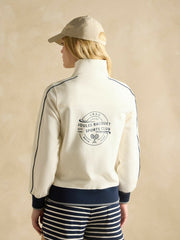 Cream Zip Through Cotton Jersey Track Jacket - Women