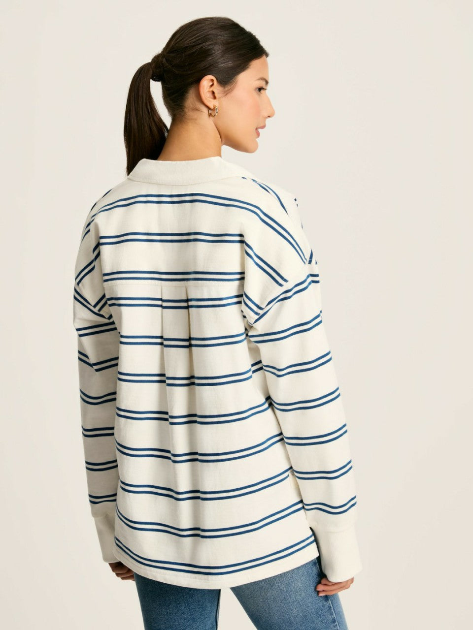 Bayside Cream/Navy Cotton Deck Shirt - Women
