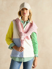 Falmouth White Pastel Hotch Potch Collared Rugby Shirt - Women
