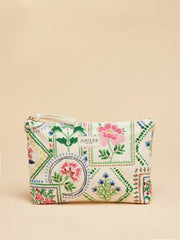 Carrywell Cream Tile Print Zip Pouch - Women