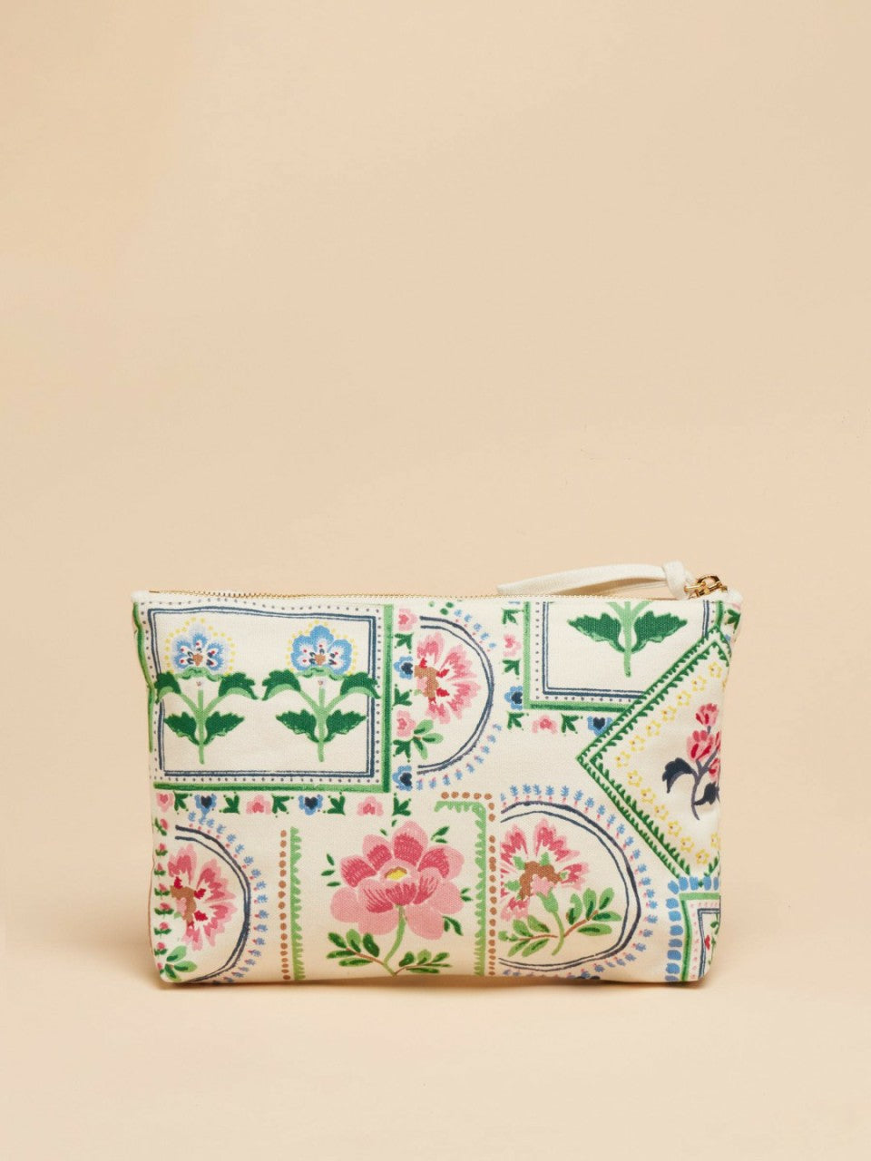 Carrywell Cream Tile Print Zip Pouch - Women