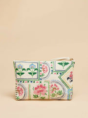Carrywell Cream Tile Print Zip Pouch - Women