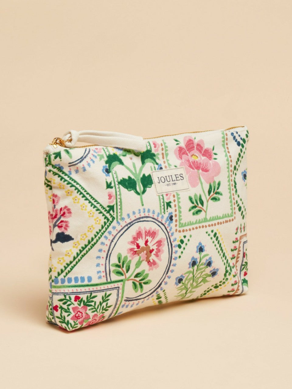 Carrywell Cream Tile Print Zip Pouch - Women