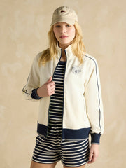 Cream Zip Through Cotton Jersey Track Jacket - Women