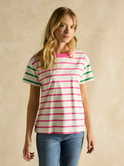 Ellie Pink Multi Short Sleeve Jersey Top - Women