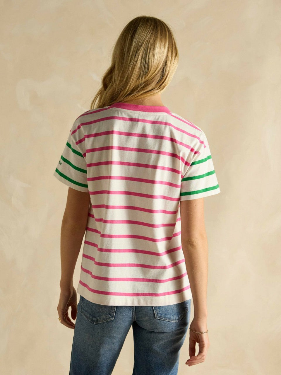 Ellie Pink Multi Short Sleeve Jersey Top - Women