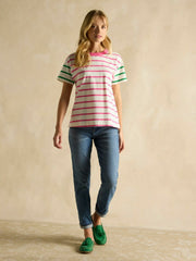 Ellie Pink Multi Short Sleeve Jersey Top - Women