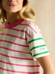 Ellie Pink Multi Short Sleeve Jersey Top - Women